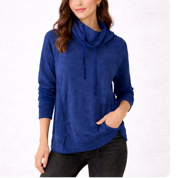 Lucy Tops - 2/$30 Lucy Blue Cowl Neck Sweatshirt Large